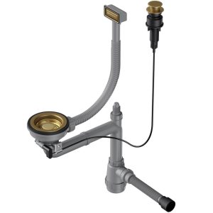 Арматура для одночашевых моек Omoikiri WK-1 с клапаном-автомат Латунь 4956471