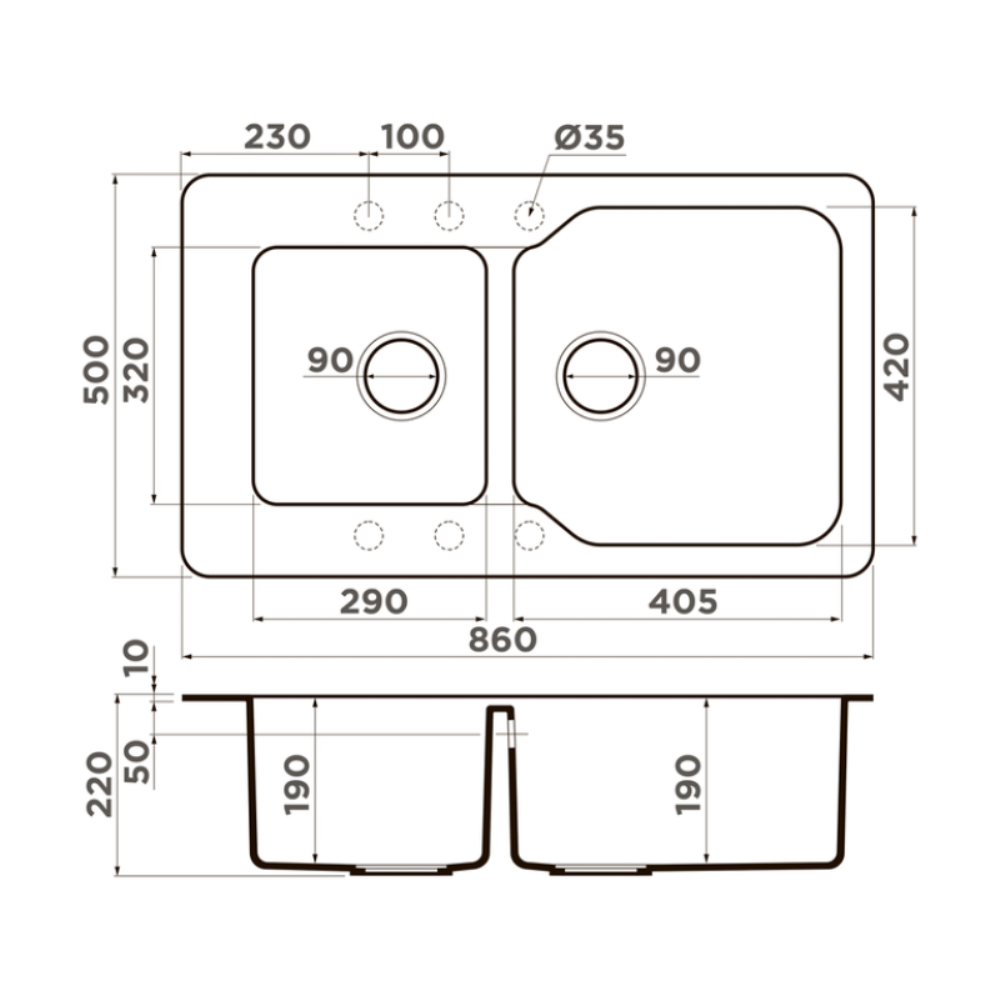 Мойка кухонная Omoikiri Maru 86 Шампань 4993291 — изображение 4