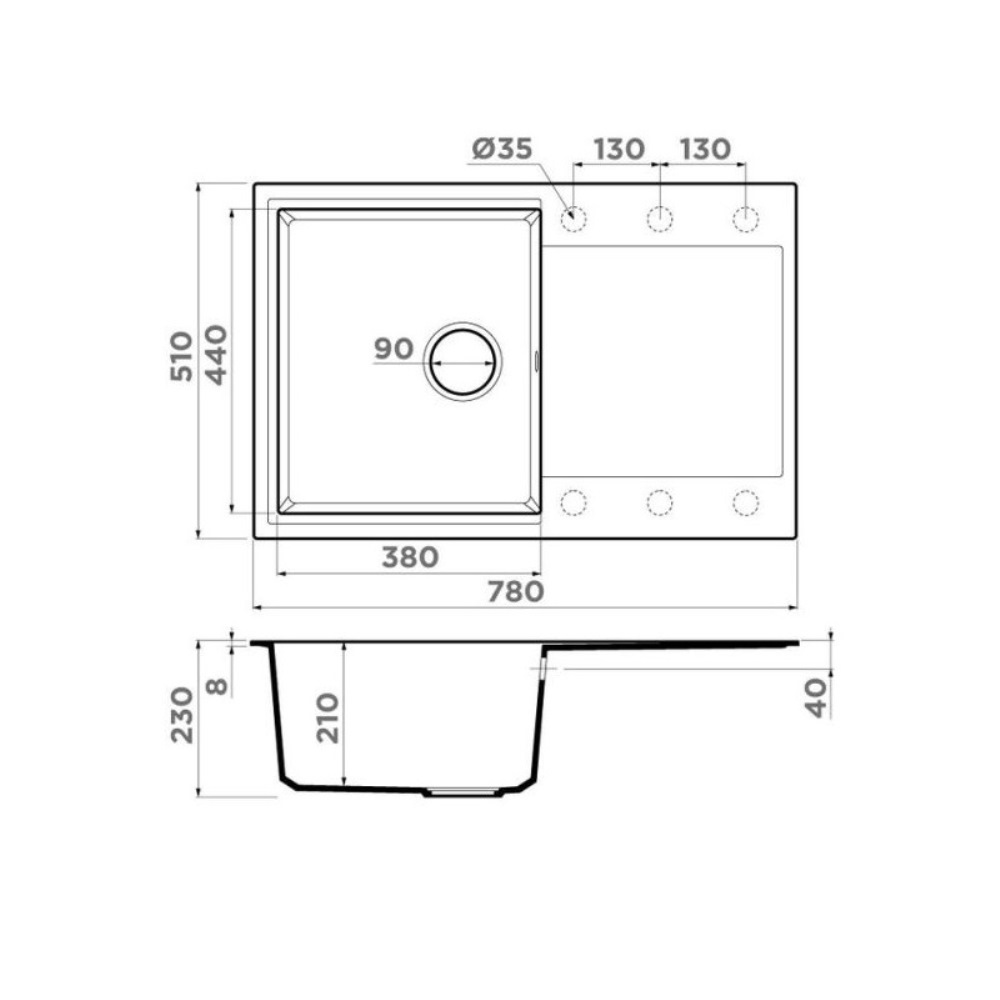 Мойка кухонная Omoikiri Daisen 78 Белый матовый 4993522 — изображение 4