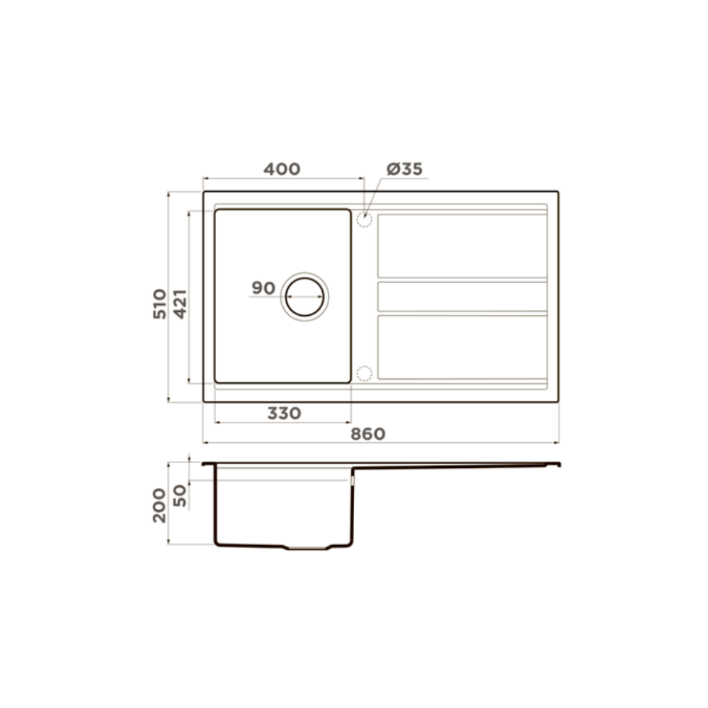 Мойка кухонная Omoikiri Kitagawa 86 Графит 4993808 — изображение 4